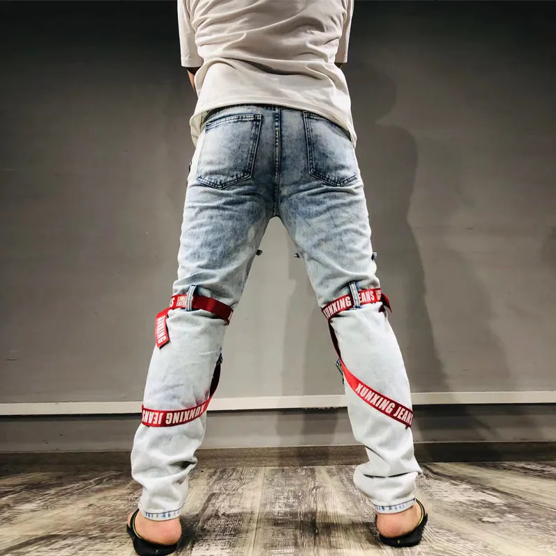 WLS Slim Ripped Motorcycle Pants