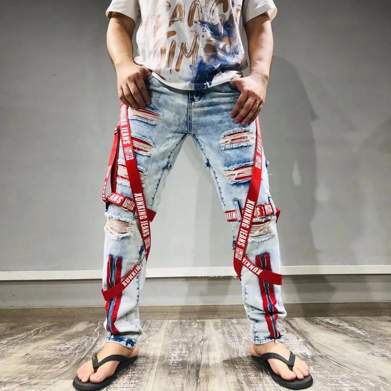 WLS Slim Ripped Motorcycle Pants