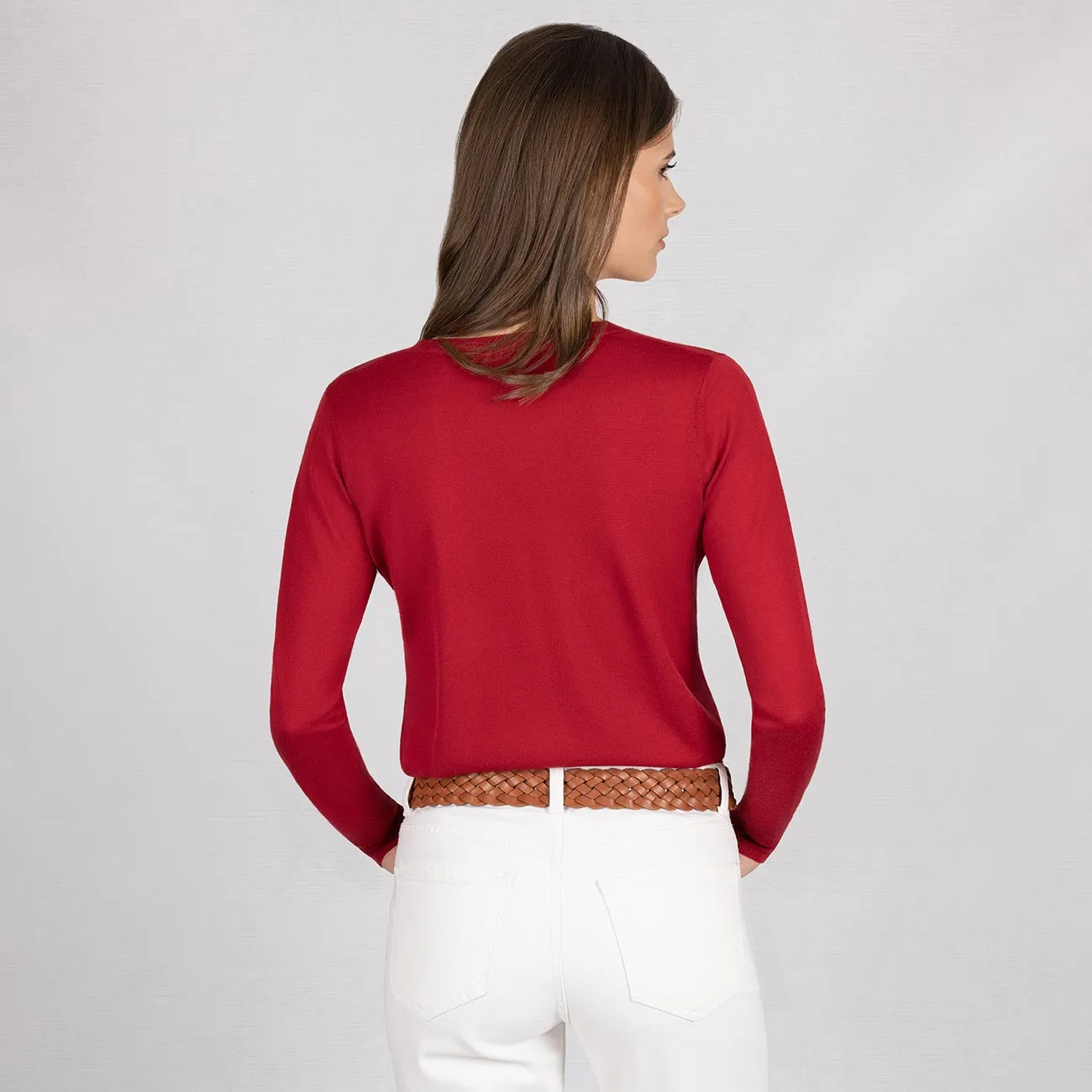 Wool Pullover Light V Neck Women