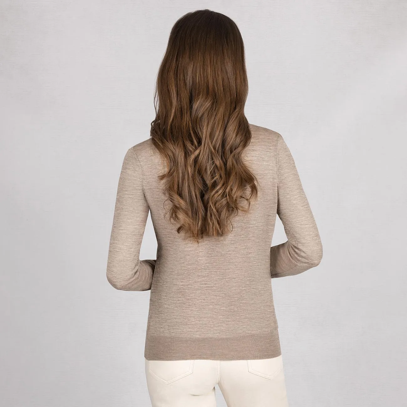 Wool Pullover Light V Neck Women