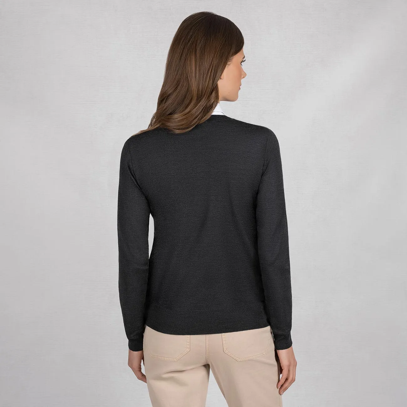 Wool Pullover Light V Neck Women